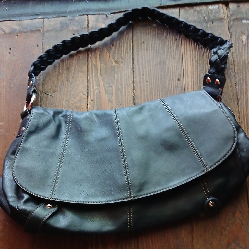 Madison Studio Black Shoulder Bag with Braided Strap